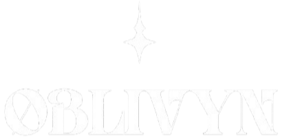 White 'Oblivyn' logo on a white background